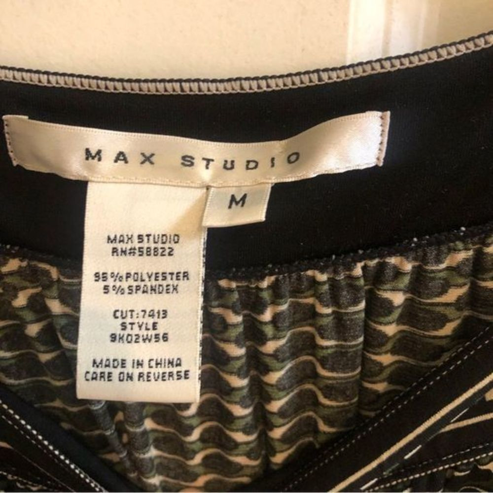 Max Studio Flutter Cap Sleeve‎ Geometric Design Midi Dress Size Medium - Picture 5 of 7